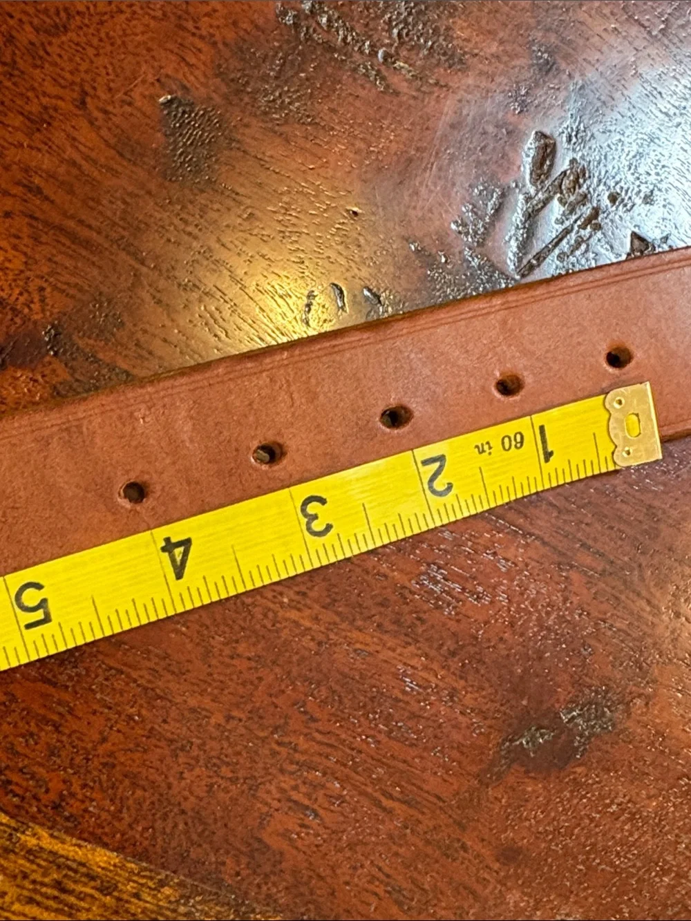 Vintage Ralph Lauren Saddlers Brown Leather Belt with Brass Buckle size Small